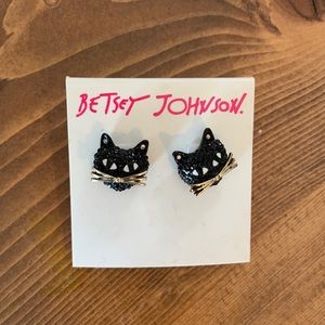Betsey Johnson Black Cat Earrings